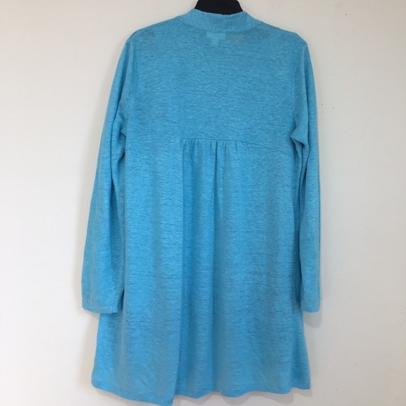 J. Jill Linen Blue Relaxed Portofino Knit tank & Open long sleeve Cardigan 2pcs - Picture 4 of 16